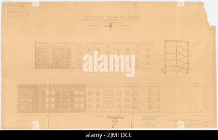 Straff Bruno (1880-1938), Schillerpark-Siedlung in Berlin-Wedding (1926): Windsorer Straße 4-10, Block 7: Views, cut. Leichter Bruch auf Karton, 61 x 102 cm (inklusive Scankanten) Taut Bruno (1880-1938): Siedlung Schillerpark, Berlin-Wedding Stockfoto