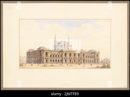 Summer Oscar (1840-1894), Reichstag, Berlin. Zweiter Wettbewerb (1882): Perspektivansicht. Tusche Aquarell auf der Schachtel, 74,8 x 107 cm (inklusive Scan-Kanten) Sommer Oscar (1840-1894): Reichstag, Berlin. Zweiter Wettbewerb Stockfoto