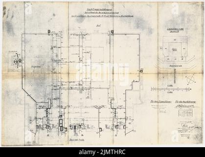 Hoffmann Franz, Siedlung Attilahöhe, Berlin-Tempelhof (1936): Tankredstraße 15-17: Wäscherei, Entwässerung KG. Fotokopie auf Papier, 65,8 x 91,9 cm (inklusive Scankanten) Hoffmann Franz (1884-1951): Siedlung Attilahöhe, Berlin-Tempelhof Stockfoto