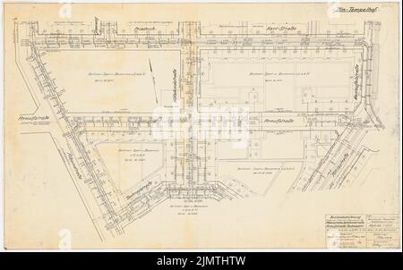 Hoffmann Franz, Siedlung Attilahöhe, Berlin-Tempelhof (1932): Arnulfstraße, Wittekindstraße: Abteilungsplan mit Fluchtlinien. Leichter Bruch auf Papier, 60,9 x 97,1 cm (inklusive Scan-Kanten) Hoffmann Franz (1884-1951): Siedlung Attilahöhe, Berlin-Tempelhof Stockfoto