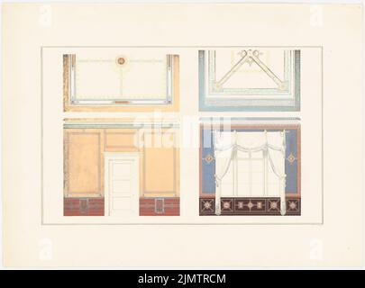 Strack Johann Heinrich (1805-1880), Deckblatt (ohne Dat.): Ansicht. Tusche Aquarell auf Papier, 41,7 x 56,3 cm (inklusive Scankanten) Strack Johann Heinrich (1805-1880): Deckendekoration Stockfoto