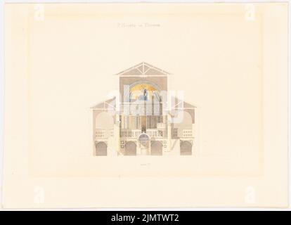 Scheppig Carl (1803-1885), S. Miniato al Monte in Florenz (1834): Querschnitt. Tusche Aquarell auf Papier, 23,1 x 31,9 cm (inklusive Scankanten) Scheppig Carl (1803-1885): S. Miniato al Monte, Florenz Stockfoto