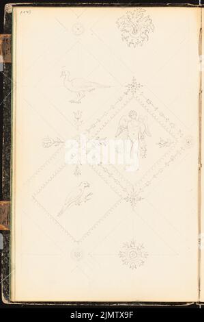 Scheppig Carl (1803-1885), Skizzenbuch: Decke (1830-1830): Ansicht einer Decke. Bleistift auf Papier, 20,5 x 13,6 cm (inklusive Scankanten) Scheppig Carl (1803-1885): Skizzenbuch: Decke Stockfoto