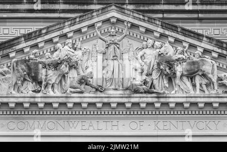 Pediment Kentucky State Capitol Building - Frankfort Stockfoto