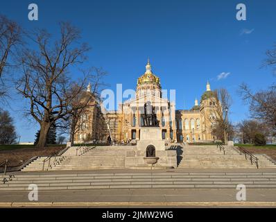 Malerische Aussicht auf die Innenstadt von des moines in iowa Stockfoto