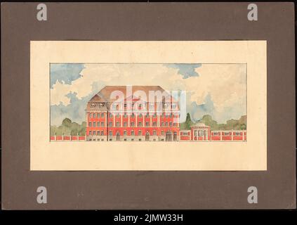 Schonert Erich, Wohnhaus (ohne Datum): Aussicht. Bleistift Aquarell auf Papier auf Karton, 43,7 x 61,6 cm (inklusive Scankanten) Schonert Erich (geb. 1881): Wohnhaus Stockfoto