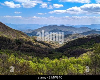 Nantahala National Forest landschaftlich schöner Berg-Ovelook in North carolina Stockfoto