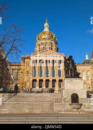 Malerische Aussicht auf die Innenstadt von des moines in iowa Stockfoto