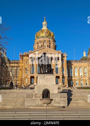 Malerische Aussicht auf die Innenstadt von des moines in iowa Stockfoto