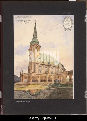 Herrmann Hans Paul, Bildungshaus. Schinkel Wettbewerb 1909 (03/12/1909): Kapelle. Perspektivische Ansicht. Bleistift-Aquarell auf der Schachtel, 62 x 47,1 cm (inklusive Scankanten) Herrmann Hans Paul (geb. 1882): Erziehungsheim. Schinkelwettbewerb 1909 Stockfoto