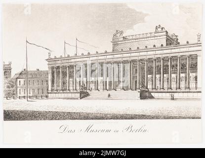 Schinkel Karl Friedrich (1781-1841), Altes Museum auf der Museumsinsel, Berlin (ca. 1850): Perspektivische Ansicht. Stich auf Papier, 10,4 x 14,4 cm (inklusive Scan-Kanten) Schinkel Karl Friedrich (1781-1841): Altes Museum auf der Museumsinsel, Berlin Stockfoto