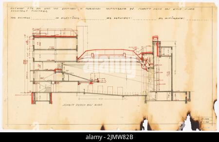 Punitzer Martin (1889-1949), Roxy-Palast, Berlin-Schöneberg (1929): Schnitt 1: 100. Tusche auf Transparent, 41,1 x 67,8 cm (inklusive Scankanten) Punitzer Martin (1889-1949): Roxy-Palast, Berlin-Schöneberg Stockfoto