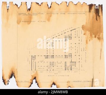 Punitzer Martin (1889-1949), Projekthotel-Hochhaus, Berlin-Charlottenburg (1930): Planinhalt N.N. entdeckt. Material/Technik N.N. aufgenommen, 60,7 x 72,7 cm (inklusive Scan-Kanten) Punitzer Martin (1889-1949): Projekt Hotelhochhaus, Berlin-Charlottenburg Stockfoto