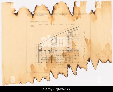 Punitzer Martin (1889-1949), Projekthotel-Hochhaus, Berlin-Charlottenburg (1930): Planinhalt N.N. entdeckt. Material/Technik N.N. aufgenommen, 69,4 x 90,8 cm (inklusive Scan-Kanten) Punitzer Martin (1889-1949): Projekt Hotelhochhaus, Berlin-Charlottenburg Stockfoto