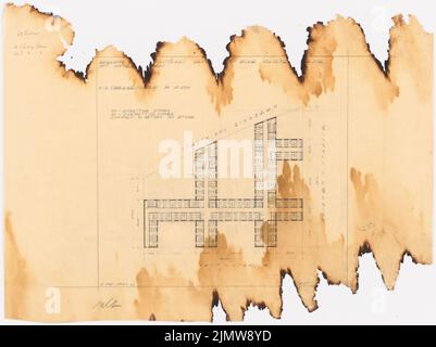 Punitzer Martin (1889-1949), Projekthotel-Hochhaus, Berlin-Charlottenburg (1930): Planinhalt N.N. entdeckt. Material/Technik N.N. aufgenommen, 67,5 x 90,2 cm (inklusive Scan-Kanten) Punitzer Martin (1889-1949): Projekt Hotelhochhaus, Berlin-Charlottenburg Stockfoto