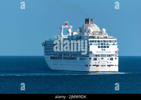 Das Inselprinzessin-Kreuzschiff, das sich auf die Reise nach cornwall uk macht Stockfoto