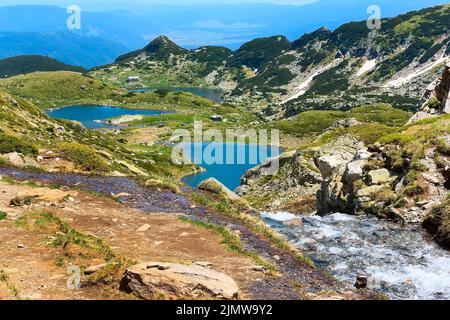 Luftaufnahme der sieben Rila Seen, Bulgarien Stockfoto
