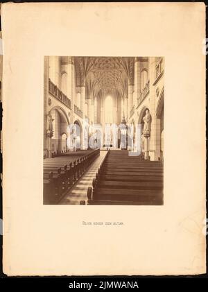 Adler Friedrich (1827-1908), Schlosskirche in Wittenberg. Bekehrung (nach 1892): Blick auf den Altar. Foto auf Papier, 63,2 x 47,3 cm (inklusive Scankanten) Adler Friedrich (1827-1908): Schlosskirche, Wittenberg. Umbau Stockfoto