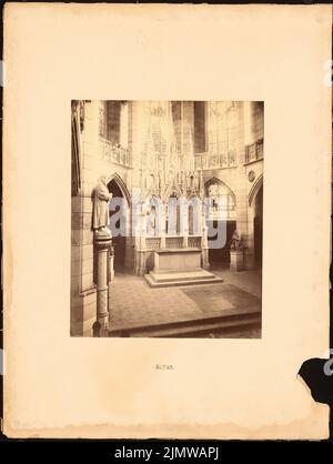 Adler Friedrich (1827-1908), Schlosskirche in Wittenberg. Umwandlung (nach 1892): Blick auf den Altar. Foto auf Papier, 62,8 x 47,4 cm (inklusive Scankanten) Adler Friedrich (1827-1908): Schlosskirche, Wittenberg. Umbau Stockfoto