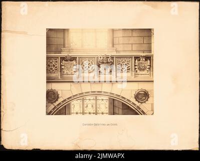 Adler Friedrich (1827-1908), Schlosskirche in Wittenberg. Umbau (nach 1892): Blick auf die Brüstung der Galerie auf dem Chor. Foto auf Papier, 47,5 x 63,2 cm (inklusive Scankanten) Adler Friedrich (1827-1908): Schlosskirche, Wittenberg. Umbau Stockfoto