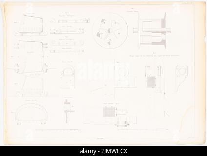 Unbekannter Autor, Dampfbagger (ohne Datum): Details (aus: Bau des preußischen Staates, Vol. 2, Bl. L 44, S. Stich auf Papier, 39,8 x 56,2 cm (inklusive Scankanten) unbek. Verfasser : Dampfmaschinenbagger. (Aus: Bauausführungen des preußischen Staates, Bd. 2) Stockfoto