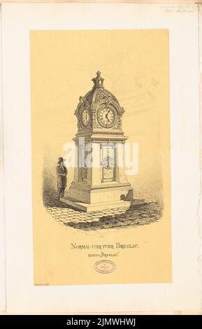 Hoffmann Emil (1845-1901), Normaluhr, Breslau. Monatlicher Wettbewerb November 1883 (11,1883): Perspektivansicht (Kopie, da Original an Ausfober ging). Tusche auf Transparent, 56,1 x 36 cm (inklusive Scankanten) Hoffmann Emil (1845-1901): Normaluhr, Breslau. Monatskurrenz November 1883 Stockfoto