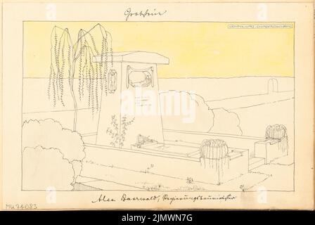 Baerwald Alexander (1877-1931), Grabstein. Monatlicher Wettbewerb März 1907 (03,1907): Perspektivansicht. Tusche Aquarell auf Papier, 21,4 x 31,9 cm (inklusive Scan-Kanten) Baerwald Alexander (1877-1931): Grabstein. Monatskurrenz März 1907 Stockfoto