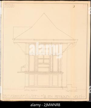 Virck Friedrich Wilhelm (1883-1926), Obstverkaufshaus. Monatlicher Wettbewerb Mai 1914 (05,1914): Obere Seitenansicht 1:10. Leichter Bruch auf Papier, 60,2 x 53,7 cm (inklusive Scankanten) Virck Friedrich Wilhelm (1883-1926): Obstverkaufshäuschen. Monatskurrenz Mai 1914 Stockfoto