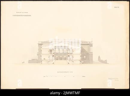 Contag Max (1852-1930), Universität (ohne Dat.): Noch nicht erfasst. Bleistift wasserfarben auf Papier, 67,1 x 97,1 cm (inklusive Scan-Kanten) Dinklage Georg (1849-1920): Universität Stockfoto