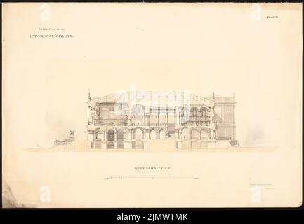 Contag Max (1852-1930), Universität (ohne Dat.): Noch nicht erfasst. Bleistift wasserfarben auf Papier, 67,2 x 97 cm (inklusive Scan-Kanten) Dinklage Georg (1849-1920): Universität Stockfoto