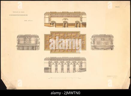 Contag Max (1852-1930), Universität (ohne Dat.): Noch nicht erfasst. Bleistift wasserfarben auf Papier, 66,9 x 97,5 cm (inklusive Scan-Kanten) Dinklage Georg (1849-1920): Universität Stockfoto