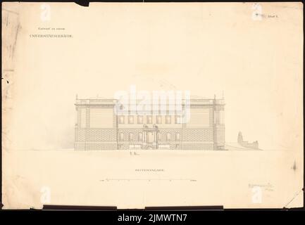 Contag Max (1852-1930), Universität (ohne Dat.): Noch nicht erfasst. Bleistift wasserfarben auf Papier, 67,3 x 97,2 cm (inklusive Scan-Kanten) Dinklage Georg (1849-1920): Universität Stockfoto