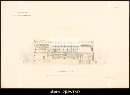 Contag Max (1852-1930), Universität (ohne Dat.): Noch nicht erfasst. Bleistift wasserfarben auf Papier, 66,5 x 97,2 cm (inklusive Scan-Kanten) Dinklage Georg (1849-1920): Universität Stockfoto