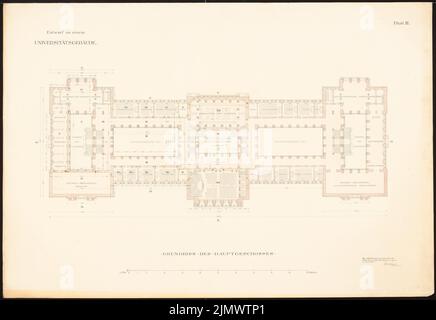 Contag Max (1852-1930), Universität (ohne Dat.): Noch nicht erfasst. Bleistift wasserfarben auf Papier, 66,8 x 97,1 cm (inklusive Scan-Kanten) Dinklage Georg (1849-1920): Universität Stockfoto