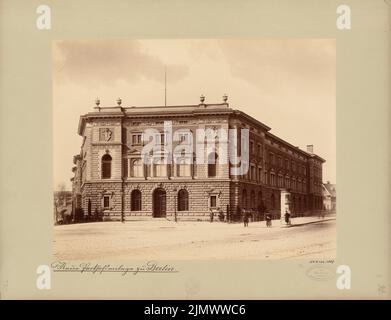 Weber Helmut, neuer Verpackungshof, Berlin-Moabit (1882-1885): Ansicht. Foto auf Karton, 42,4 x 55,3 cm (inklusive Scan-Kanten) Weber Helmut : Neue Packhofanlage, Berlin-Moabit Stockfoto