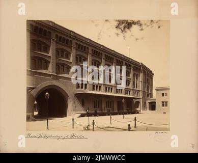 Weber Helmut, neuer Verpackungshof, Berlin-Moabit (1882-1885): Ansicht. Foto auf Karton, 42,5 x 55,1 cm (inklusive Scan-Kanten) Weber Helmut : Neue Packhofanlage, Berlin-Moabit Stockfoto