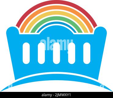 Holz Baby Wiege Symbol Vektor-Logo-Design Stock Vektor