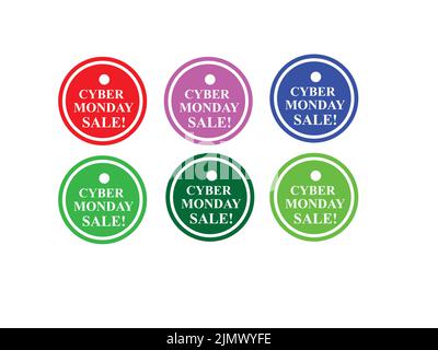 Etikettensatz Cyber monday Sale Stock Vektor
