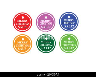 Etikettensatz Merry Christmas Sale Stock Vektor