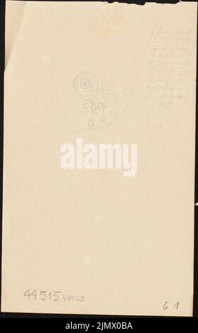 Quast Ferdinand von (1807-1877), Teil eines rondells (ohne Dat.): Teilgeschossplan mit Beschreibung. Bleistift auf Papier, 19,1 x 11,9 cm (inklusive Scankanten) Quast Ferdinand von (1807-1877): Teil eines Rondells Stockfoto
