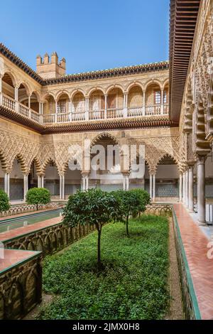 Patio de las Doncellas, Sevilla, Spanien Stockfoto