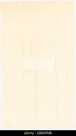 Quast Ferdinand von (1807-1877), Orgelbroschüre in der Stadt von (Ohne DAT.): Flüchtige Ansichtsskizze. Bleistift auf Karton, 34,9 x 20,4 cm (inklusive Scan-Kanten) Quast Ferdinand von (1807-1877): Orgelprospekt, Erjoko (?) Stockfoto