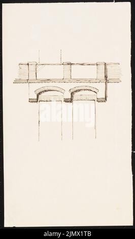 Quast Ferdinand von (1807-1877), Fassadendetails (ohne Dat.): Oben. Tusche auf Papier, 22,2 x 13,1 cm (inklusive Scan-Kanten) Quast Ferdinand von (1807-1877): Fassadendeetails Stockfoto