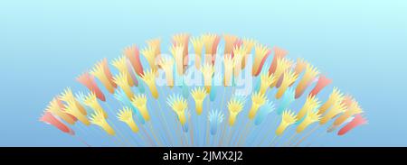 Blumenstrauß. Florale Komposition. Vektorgrafik für Grußkarte. Stock Vektor