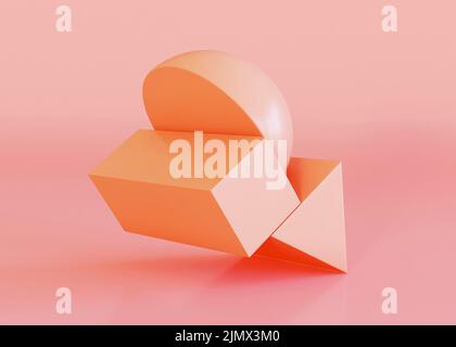Geometrische Formen Hintergrund orange Töne Stockfoto
