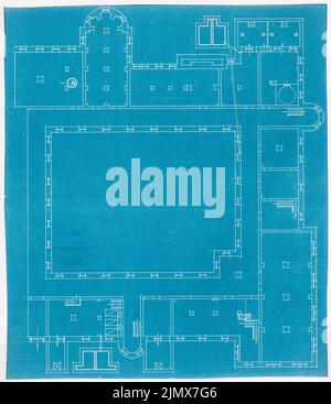 ClimT Johannes Franziscus (1865-1946), kontrainti st. Mauritius, Clerf (Clervaux), Clervaux), von 1908-1914): Grundrips Kellergies. Blauphauses AUF Papier, 61,1 X 52.9.9 cm (inkl. Scanrass). TU-Architecturer musicum Invokation. Nr. Jk 080,037. Klomp Johannes Franziskus (1865-1946): Benedektinerabtei St. Mauritius, Clerf (Clervaux) Stockfoto