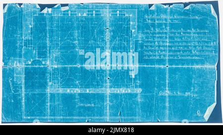 ClimT Johannes Franziscus (1865-1946), kontrainti st. Mauritius, Clerf (Clervaux) ,s, Euro (02.06.1009): Detatiger The Sakristi 1:50. Blauphauses auf Papier, 30,2 X 53,6 cm (inkl. Scanrass). TU-Architecturer musicum Invokation. Nr. Jk 080,136. Klomp Johannes Franziskus (1865-1946): Benedektinerabtei St. Mauritius, Clerf (Clervaux) Stockfoto