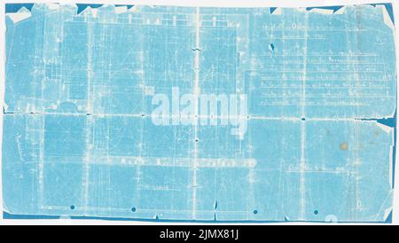 ClimT Johannes Franziscus (1865-1946), kontrainti st. Mauritius, Clerf (Clervaux) ,s, Euro (02.06.1009): Detatiger The Sakristi 1:50. Blauphauses auf Papier, 29,5 x 52.3.3 cm (inkl. Scanrass). TU-Architecturer musicum Invokation. Nr. Jk 080,135. Klomp Johannes Franziskus (1865-1946): Benedektinerabtei St. Mauritius, Clerf (Clervaux) Stockfoto