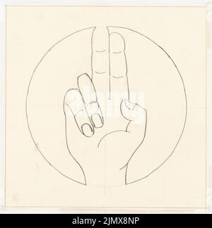 ClimT Johannes Franziscus (1865-1946), kontrainti st. Mauritius, Clerf (Clervaux) ,s 2010, von 1908-1914): Ornamentalfignts segnende Hand. Bleistift aup transparent, 40,8 x 40,4 cm (inkl. Scanrass). TU-Architecturer musicum Invokation. Nr. Jk 080,270. Klomp Johannes Franziskus (1865-1946): Benedektinerabtei St. Mauritius, Clerf (Clervaux) Stockfoto