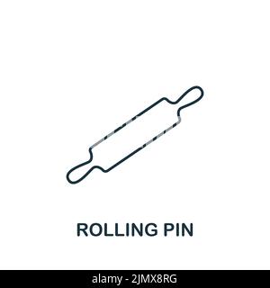 Rolling Pin-Symbol. Monochromes Simple Cooking-Symbol für Vorlagen, Webdesign und Infografiken Stock Vektor